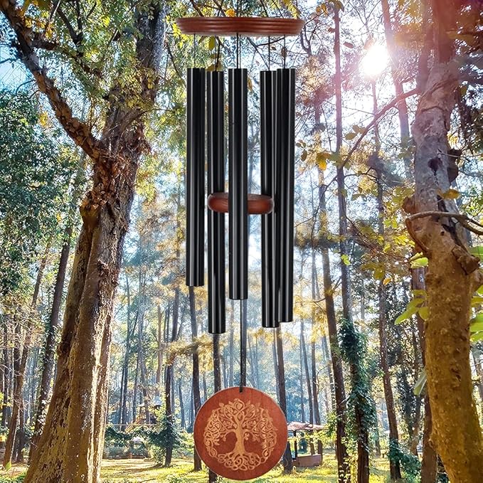 Wind Chimes for Outside,Outdoor Wind Chimes for Mother & Grandma - Large Garden Hanging Decor with Tree of Life Engraving, Perfect for Yard, Home, Christmas, Birthdays