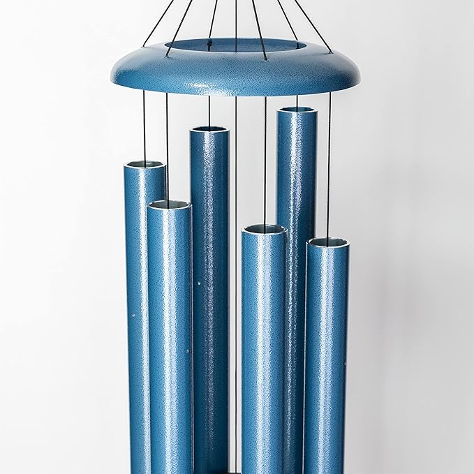Corinthian Bells by Wind River - 65 inch Sky Blue Wind Chime for Patio, Backyard, Garden, and Outdoor décor (Aluminum Chime) Made in The USA
