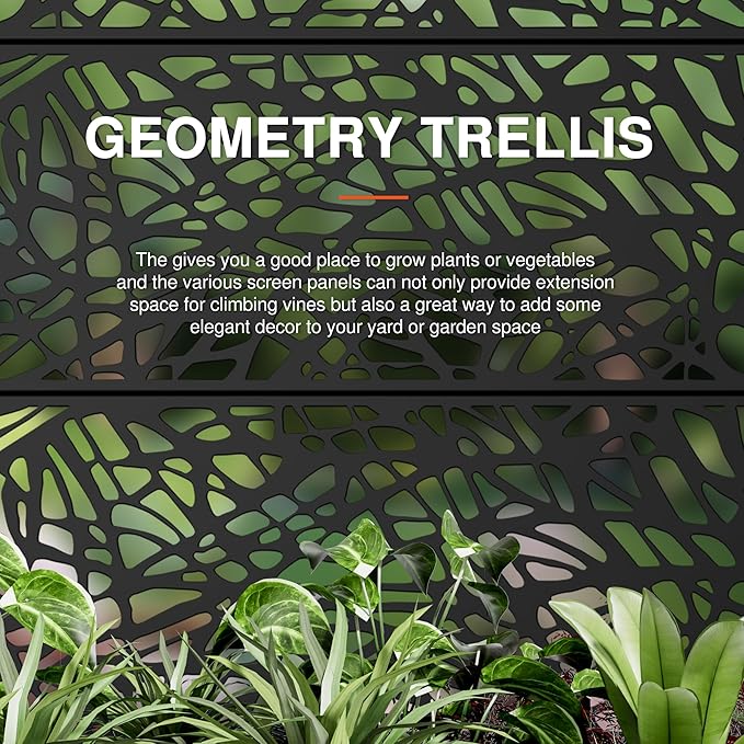 Casaphoria Metal Raised Garden Bed with Trellis and Wheels, 47"x47"x16" Planter Box for Climbing Plants, Vegetables & Vines, Features Drainage Holes and Privacy Screen (Black-Net)