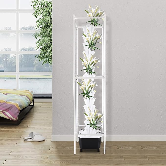 Hydroponic Growing Tower System Kit, 70-Plant Vertical Hydroponics Garden Tower with LED Grow Light, for Outdoor Indoor Herbs Fruits Vegetables Smart Garden Planter Kit