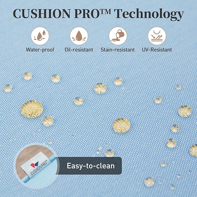 5 Piece Metal Outdoor Patio Furniture Sets, Patio Conversation Sets 1 3-Seater Sofa, 2 Swivel Chairs, 2 Ottomans with 5.75" Thick Cushion, Black All-Weather Backyard Furniture, Blue