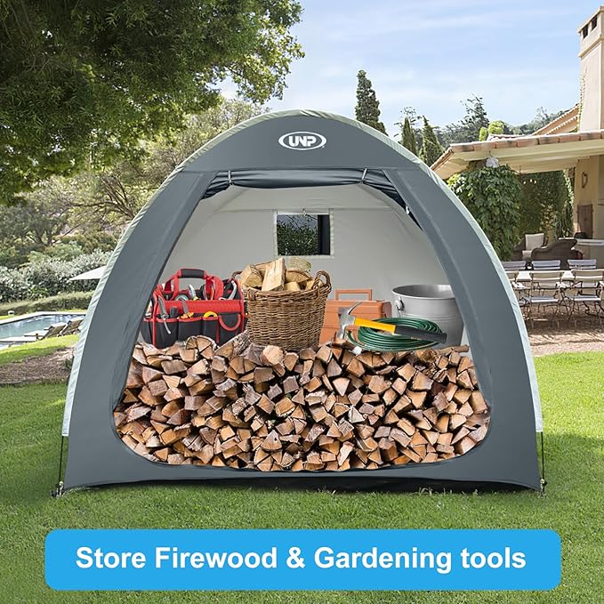 UNP Bike Storage Shed Tent, Portable Outdoor Bike Storage with 210D Oxford Thick PU4000 Waterproof for 1/2/3/4 Bikes, Bike Covers Storage Shed Tent for Bicycles, Lawn Mower, Garden Tools