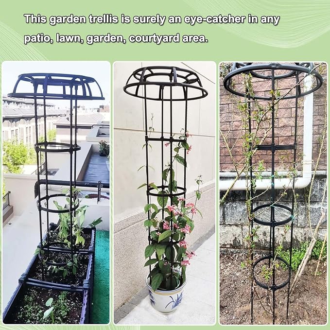 5.4 Feet Garden Trellis for Climbing Plants, Sturdy Plant Support Trellis for Flowers Vegetable Fruits Vines Indoor Outdoor