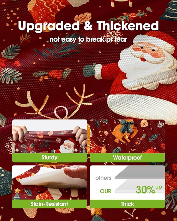 Pureegg Plastic Table Cloth Disposable 8 Pack, 54 x 108 Inch Rectangle Tablecloths, Sturdy Leakproof Plastic Covers for Party, Picnic, Wedding, Winter & Xmas Decoration, Christmas Red