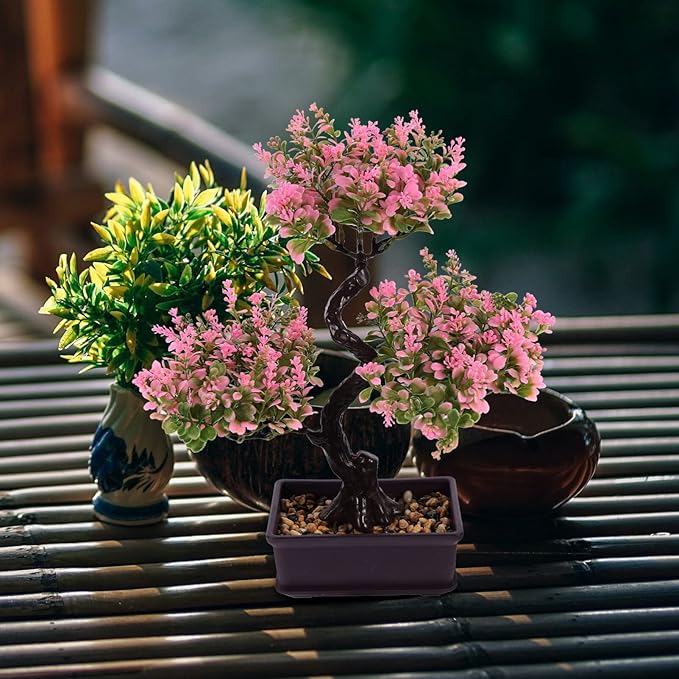 EXCEART Artificial Bonsai Plant Simulation Plants for Home Decor Faux Potted Bonsai Ornament No Maintenance Required for Office and Spaces