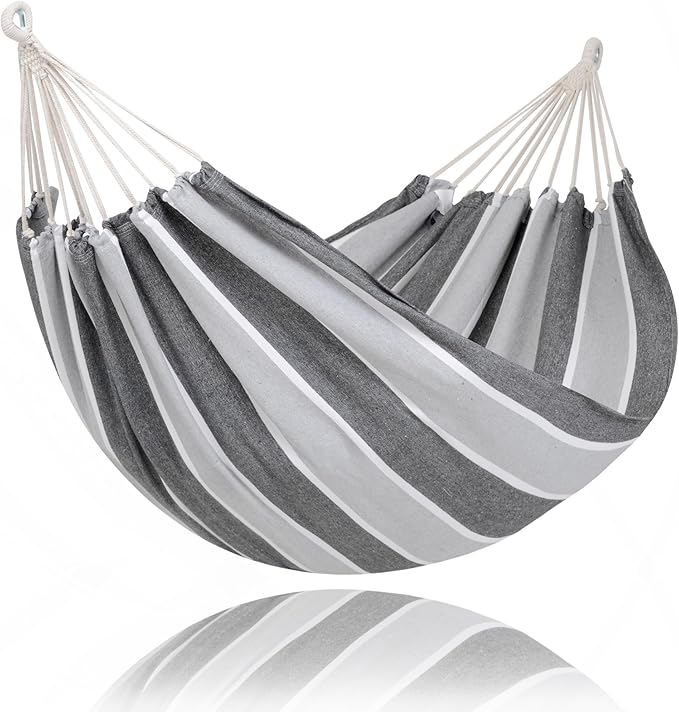 SUNCREAT Hammocks for Outside, Portable Heavy Duty Tree Hammock, Dark Gray & Light Gray