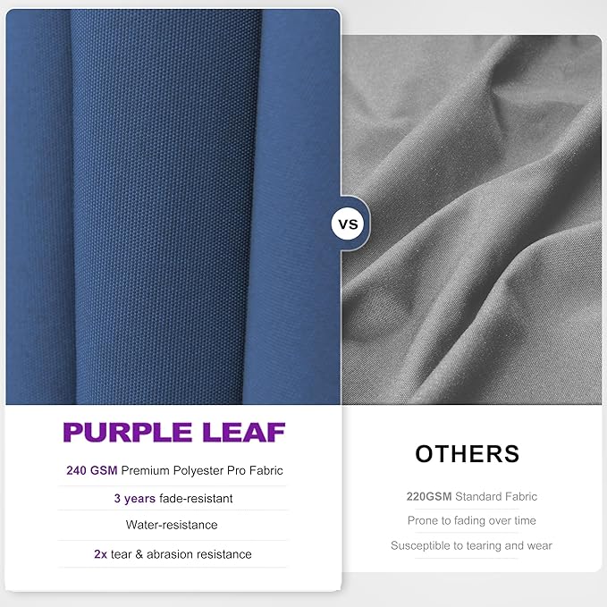 PURPLE LEAF 9' X 12' Swivel Outdoor Patio Aluminum Umbrella with Base Left-right Tilting Cantilever Offset Umbrella with UV Resistant Heavy Duty Fabric for Deck Pool Patio Backyard, Ocean Slate