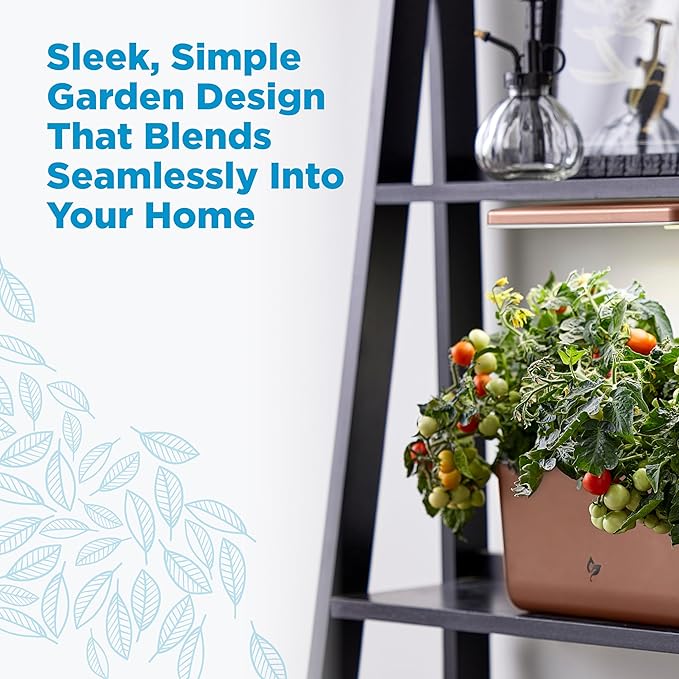 AeroGarden Harvest Lite, Indoor Garden Hydroponic System with LED Grow Light, Holds up to 6 AeroGarden Pods, Mocha