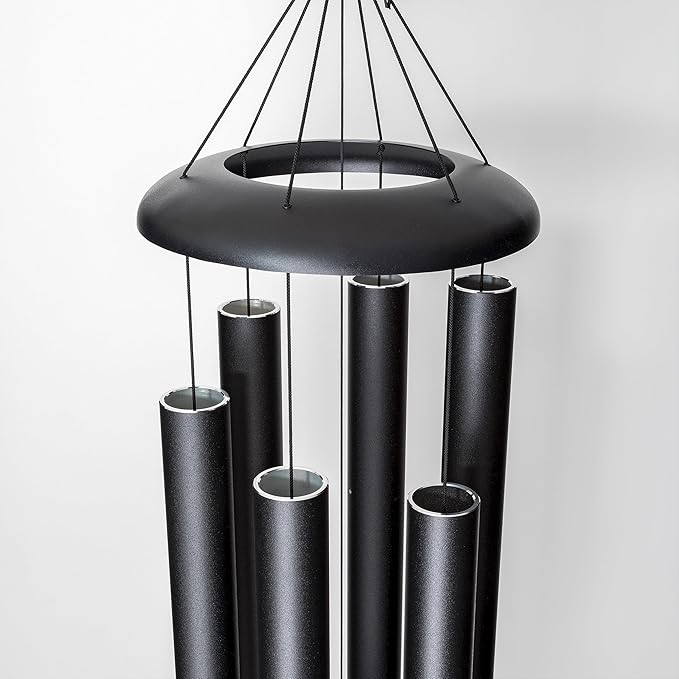 Corinthian Bells by Wind River - 65 inch Black Wind Chime for Patio, Backyard, Garden, and Outdoor Decor (Aluminum Chime) Made in The USA