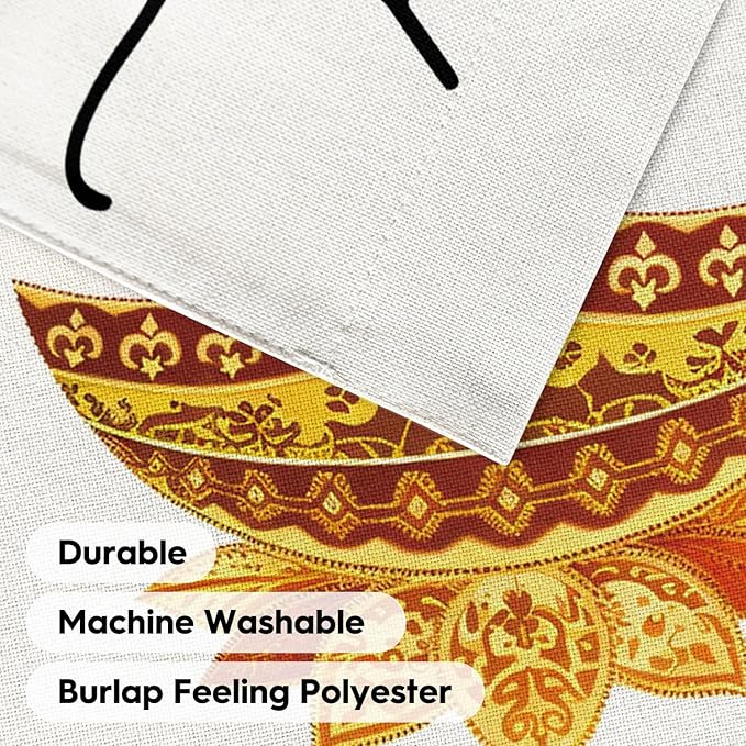 AVOIN colorlife Happy Diwali Garden Flag Vertical Double Sided, Oil Lamp Lotus Yard Outdoor Decoration 12 x 18 Inch