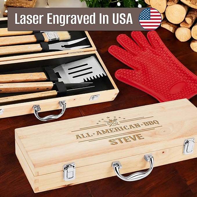 Personalized Grill Set for Housewarming Gifts for Couple & Family, New Homeowners, Barbeque Grill, 11 pc Grill Accessories, BBQ Grill, Realtor Closting Gifts, New Apartment Gifts, New Home Gifts