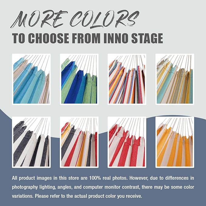 INNO STAGE 2 Persons Hammock with Tree Straps - Brazilian Double Hammock, Portable Hanging Camping Bed for Patio, Backyard, Porch, Outdoor and Indoor Use Soft Cotton Carrying Bag, XX-Large