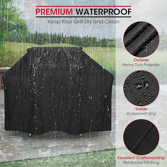 Unicook 63 Inch Grill Cover for Weber Genesis 300 Series and New 2022 Genesis 300, Outdoor BBQ Gas Grill Cover, Heavy Duty Waterproof Fade Resistant, Compared to Weber 7757