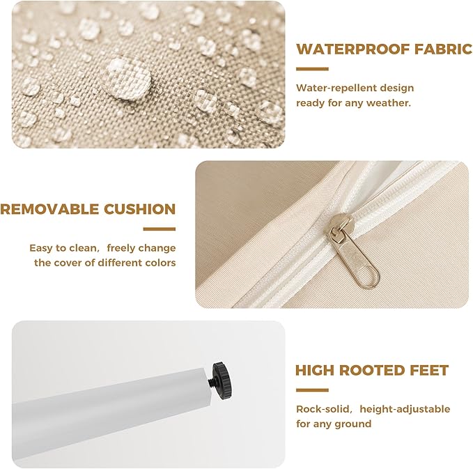 7 Piece Wicker Patio Furniture Set, Outdoor Sectional Sofa Set with Coffee Table and Water-Resistant Thick Cushions for Balcony, Deck, Garden, Backyard(Yellow/Beige)