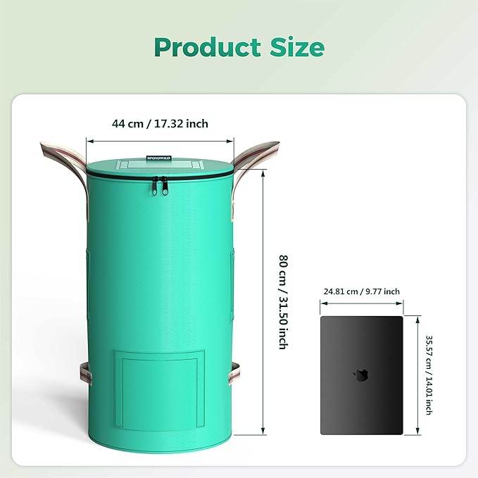 Compost Bin Outdoor - 32 Gallon Breathable Thickened Reusable Garden Yard Waste Bags, Composting Bin for Outside Garden with Faster Composting & Odor Reduction