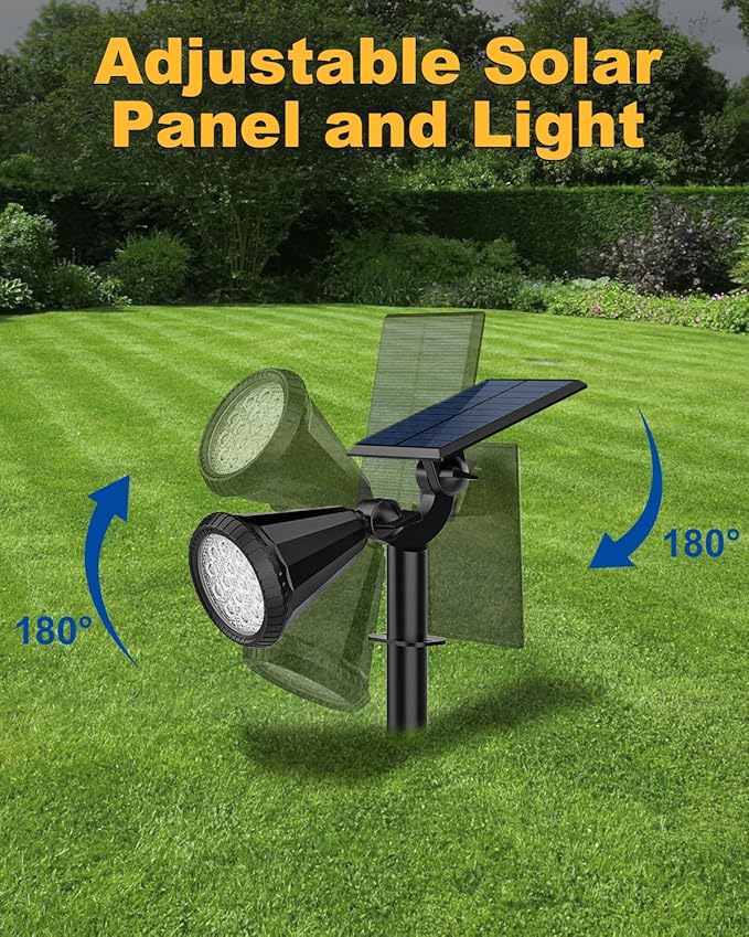 Solar Spot Lights Outdoor Color Changing, 7 Modes/14 LED Outdoor Solar Lights for Yard, Waterproof RGB Multicolor Solar Landscape Spotlights Auto On/Off for Flood, Yard, Tree, Pathway, 8 Pack