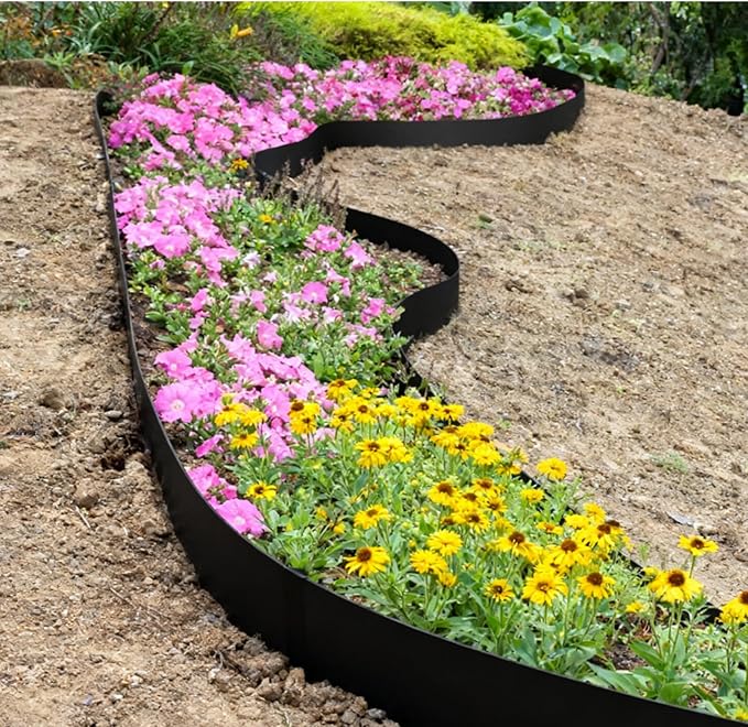 6 Inch Metal Landscape Edging, 6 Pack Heavy Duty Galvanized Steel Garden Edging, Hammer-in Metal Edging for Landscaping for Lawn, Pathway, Yard