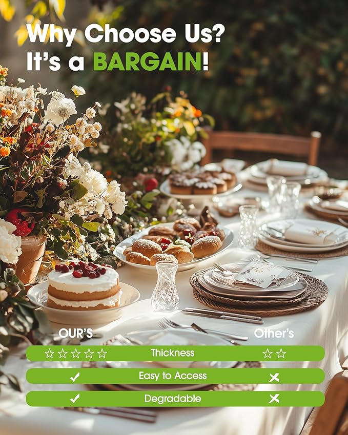 Pureegg Plastic Table Cloth Disposable 8 Pack, 54 x 108 Inch Table Cloths, Party, Wedding, Thanksgiving Decorations, Fall Tablecloths, Rectangle, Beige Plastic Cover, Leakproof & Sturdy, Cream, Ivory