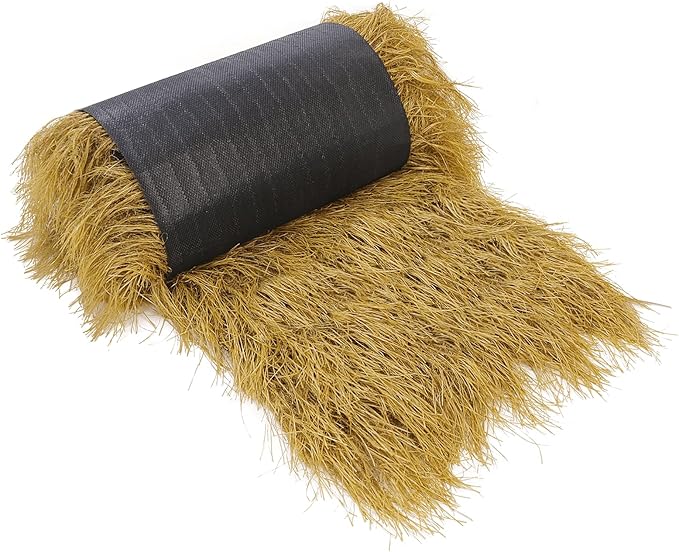 240“ Tiki Thatch Grass Roof, Mexican Artificial Straw Roll for Tiki Bar Hut Party Garden Fence Patio DIY Crafts,Palapa Thatch Roofing Duck Blind Grass Hay Bales for Decoration (20ft x 16in, Yellow)