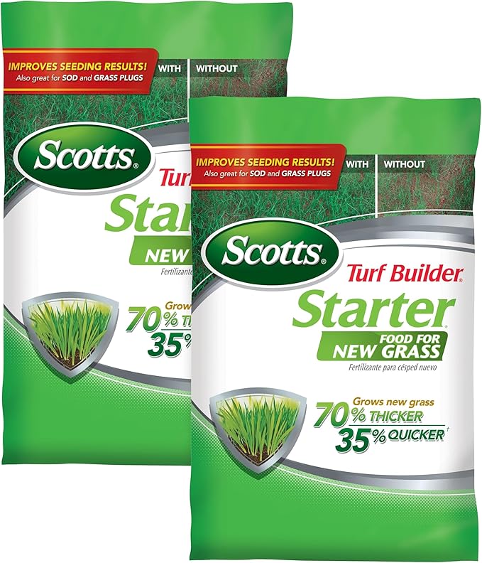 Scotts Turf Builder Starter Fertilizer for New Grass, Use When Planting Seed, 5,000 sq. ft., 15 lbs. (2-Pack)