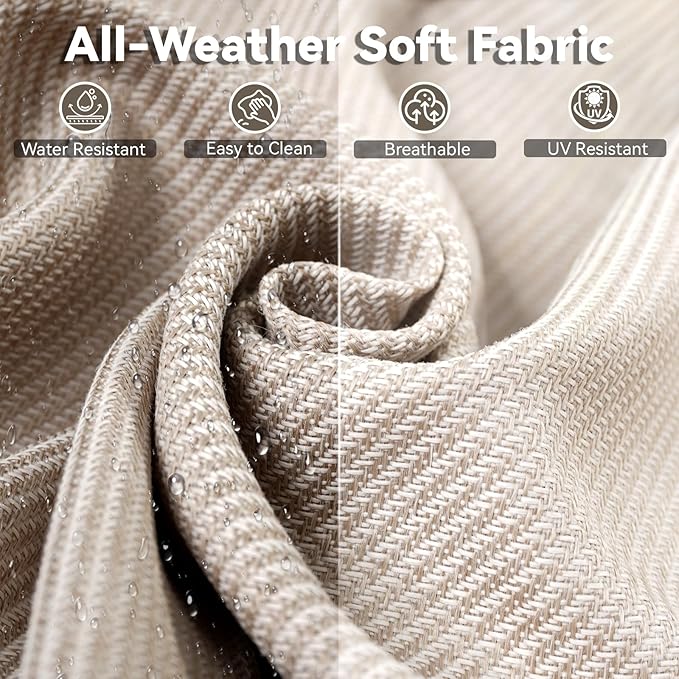 Patio Furniture Set with Swivel Chairs-5 Piece Outdoor Swivel Rocker Patio Chairs with Ottomans Rattan Side Table, Comfy Cushion Outdoor Furniture Set for Porch Deck Garden Backyard(Grey/Beige)