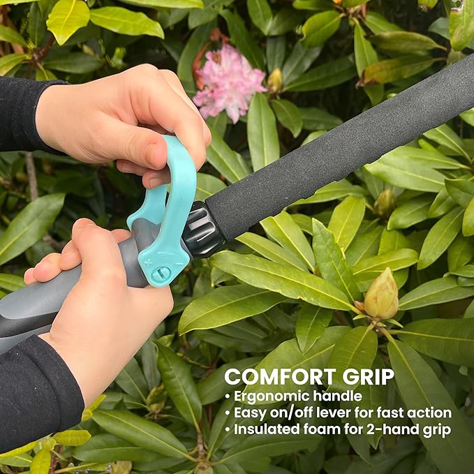 36 Inch Water Hose Wand Featuring 9 Spray Patterns and 180° Pivot Head 600004 with Comfort Grip and Lever Control by New England Garden Tools for Cleaning, Watering Plants & Yards, Washing Cars & Pets