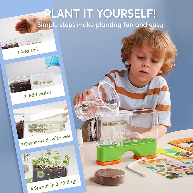 Klever Kits 2-in-1 Root Viewer & Planting Science Kit for Kids – STEM Learning Gifts for Kids Aged 6+, Soil & Hydro Observation Kit Birthday Toys Gifts for Boys and Girls