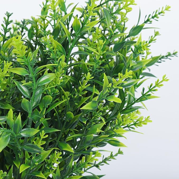 RECUTMS Fake Plants Artificial Spring Plants Outdoor Fake Flowers for Outdoor Artificial Flowers UV Resistant Artificial Plants Outdoor Front Porch Spring Decorations for Home(Green)