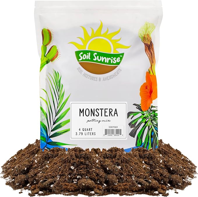 Monstera Houseplant Potting Soil Mix (4 Quarts), Custom Blend for Growing and Repotting