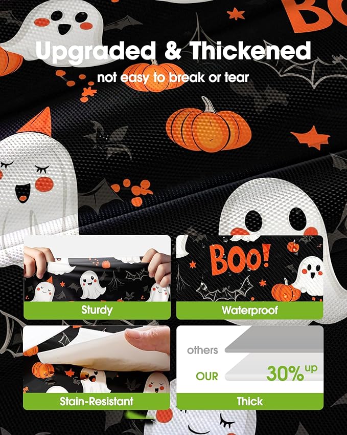 Pureegg Plastic Table Cloth Disposable 8 Pack, 54 x 108 Inch Table Cloths, Vampire Party Decorations, Halloween Tablecloths, Rectangle, Plastic Cover, Leakproof & Sturdy, Halloween Black