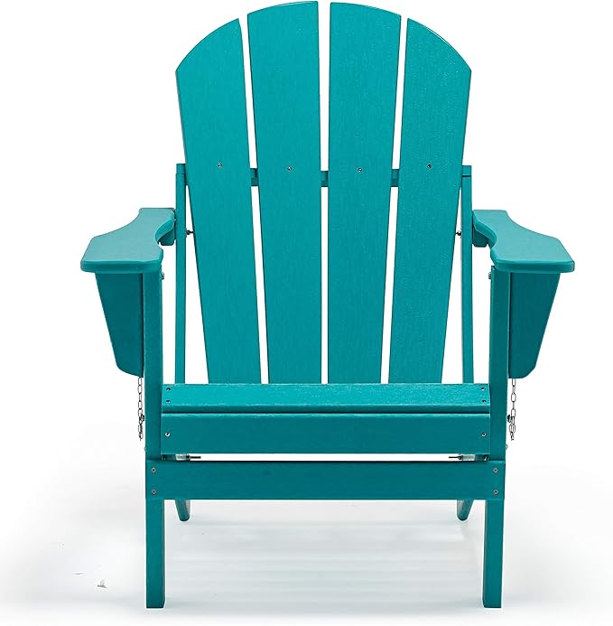 Westin Outdoors Laguna WO Home Outdoor Adirondack Folding Chair Lounger Seat Traditional Retro Home Furniture for Beach, Balcony, Backyard, Lawn, Patio, Pool, Deck, Garden (Turquoise)