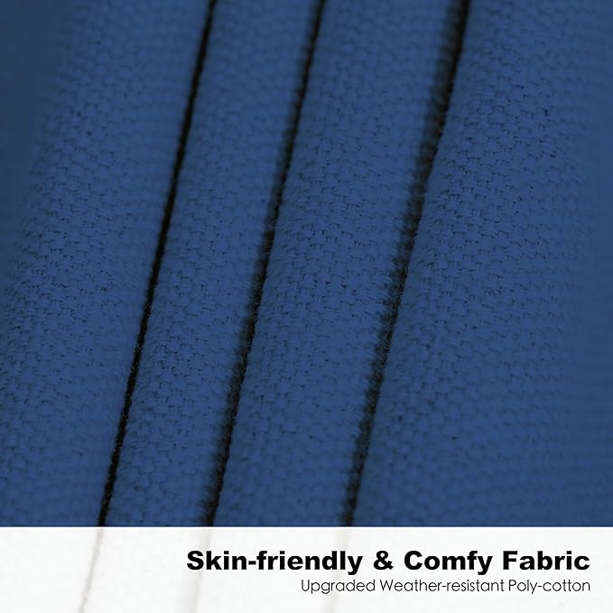 Double Hammock with Stand for Outside, Upgraded Spreader Bar, Heavy Duty Space Saving Steel Stand 2 Person, Side Pockets, Easy Assembly, 600lbs Weight Capacity, Indoor & Outdoor (Navy Blue)