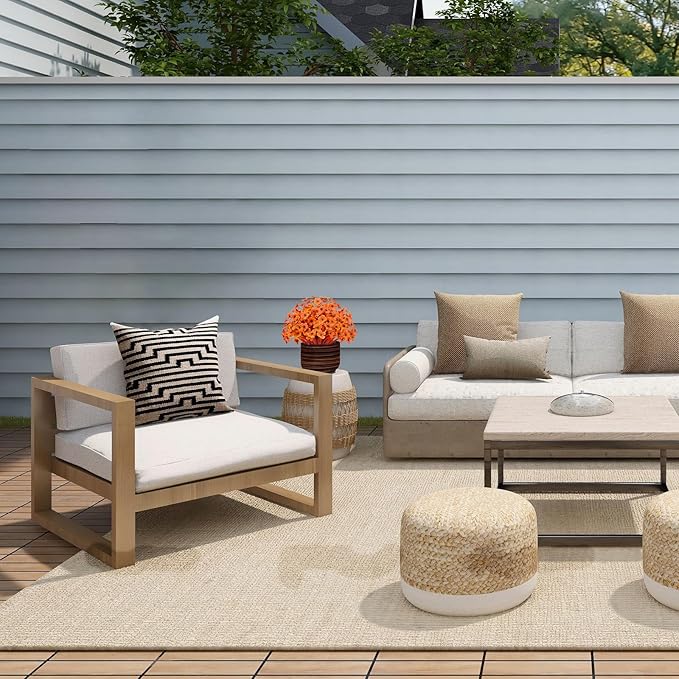 15 Bundles Artificial Flowers Outdoor UV Resistant Fake Silk Plants Plastic Faux Shrubs Outside Front Porch Window Box Garden Home Hanging Planter Decoration (Autumn Orange)