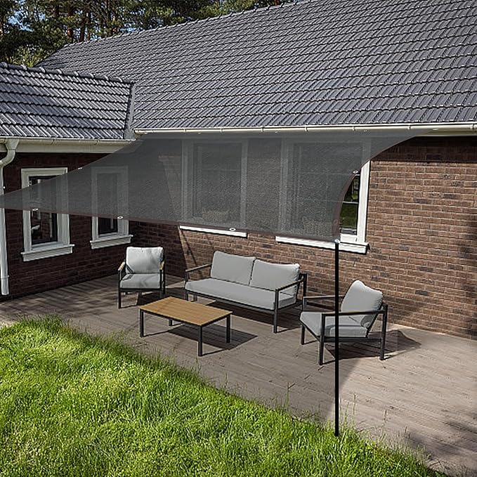 winemana 70% Black Shade Cloth, 6.6 x 6.6 FT Durable Mesh Tarp with Grommets, Resistant Garden Sun Shade Netting with Taped Edge for Plant Cover, Greenhouse, Patio, Tomatoes, Chicken Coop, Barn Kennel