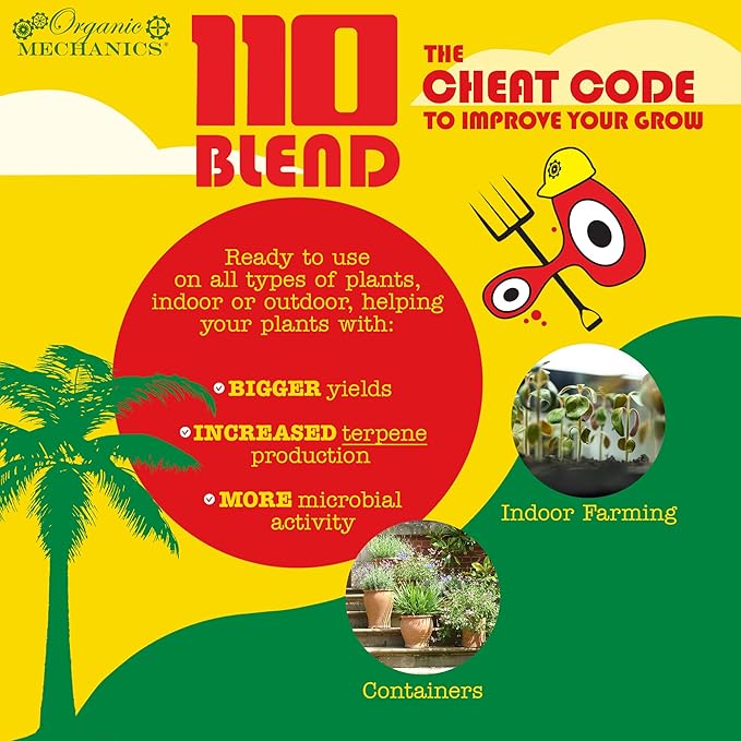 Organic Mechanics 110 Blend Organic Potting Soil – 1.76 Cu Ft | Peat-Free Mix with Biochar, Coco Coir, Perlite, Compost | for Indoor Plants, Outdoor Gardens, Containers