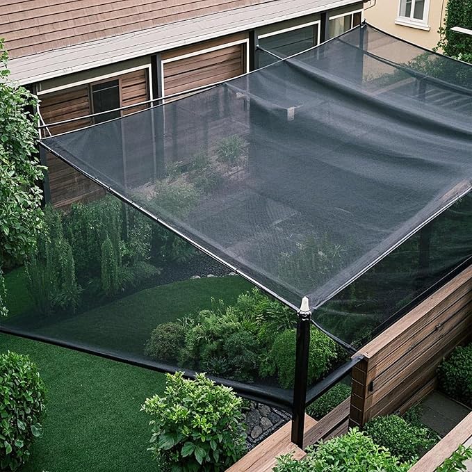 winemana 70% Black Shade Cloth, 3.3 x 13.3 FT Mesh Tarp for Garden Greenhouse Patio, Plants Heat Protection, Outdoor Sun Shade Cover, Resistant Netting Screen with Grommets for Growing Chicken Coop