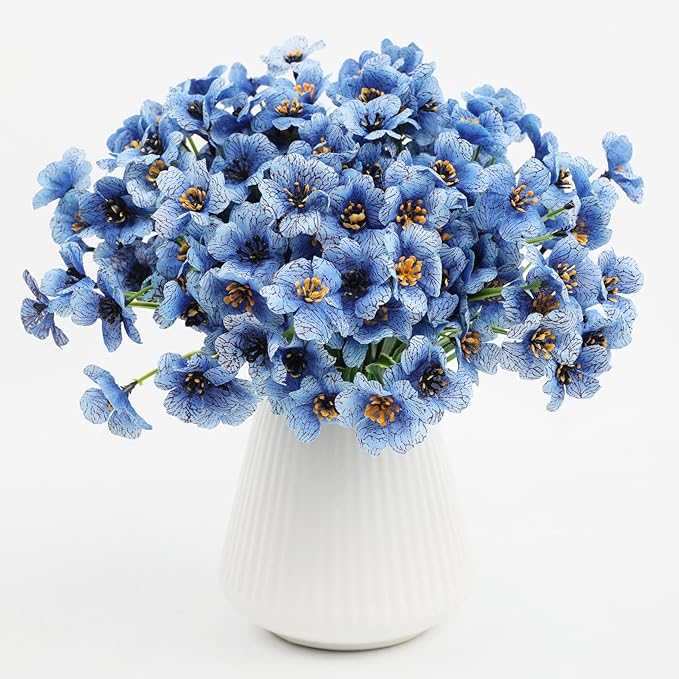 16pcs Outdoor Artificial Flowers UV Resistant Fake Flowers Bulk Artificial Flowers for Decoration Faux Silk Flowers for Garden Porch Window Box Hanging Planter Decorating