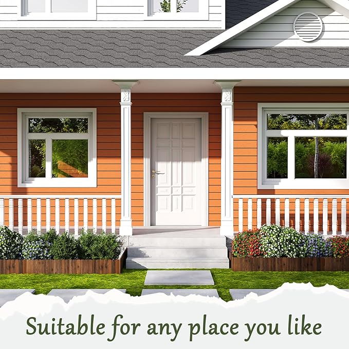 3PACK Wood Garden Edging Border Wooden Garden Fence No Dig Landscape Edging Decorative Flower Bed Border Courtyards Planting Tree Fence Patio Path Edging -7.87" H x 48" L (12FT Total Length)