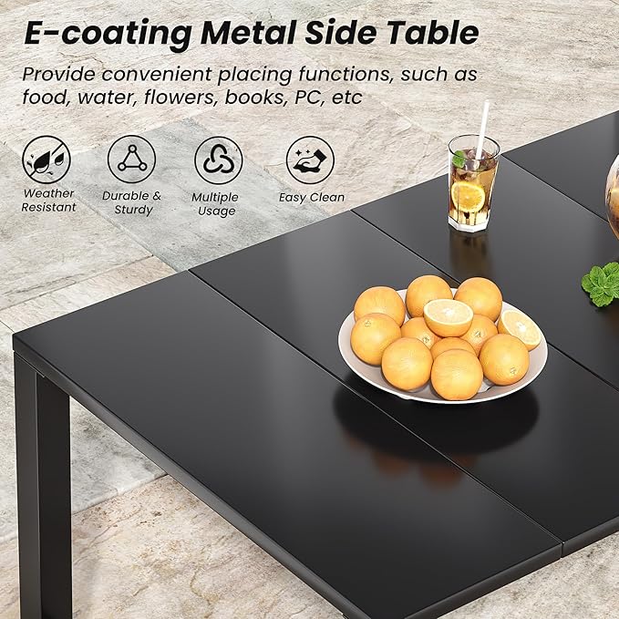 Soohow Outdoor Patio Furniture Set, 5 Piece Patio Furniture Set, 2 x Swivel Chair, 1 x 3-Seats Sofa, 1 x 2-Seats Sofa, and 1 x Coffee Table, Metal Conversation Set for Porch, Balcony, and Backyard