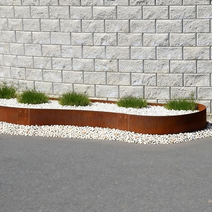 Corten Steel Edging Steel Landscaping Edging 40 Inch Strips 12 Inch Depth Garden Landscape Edging Metal Border Edge Rusted for Yard Lawn Outdoor Flower Plant 6 pcs by GZGNEEVL