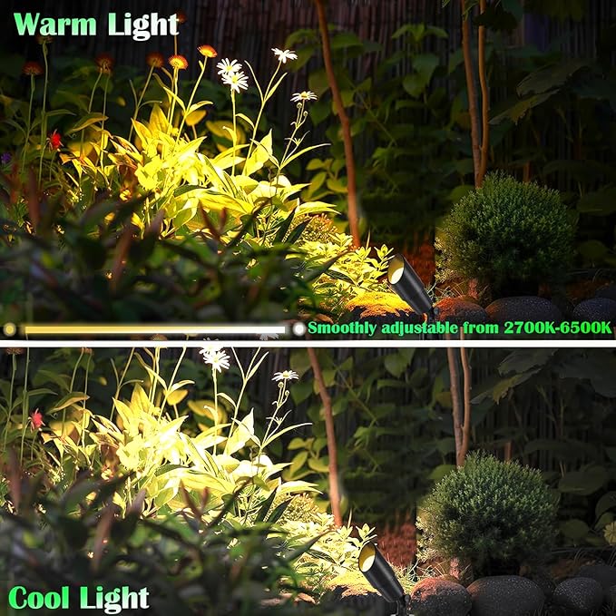 RGB Landscape Lighting, Smart Low Voltage Landscape Lighting Kit with Color Changing, 4 Pack 12 Volt Landscape Lights, Outdoor Spot Lights for Yard Garden Lighting,Remote/APP/Voice Control.