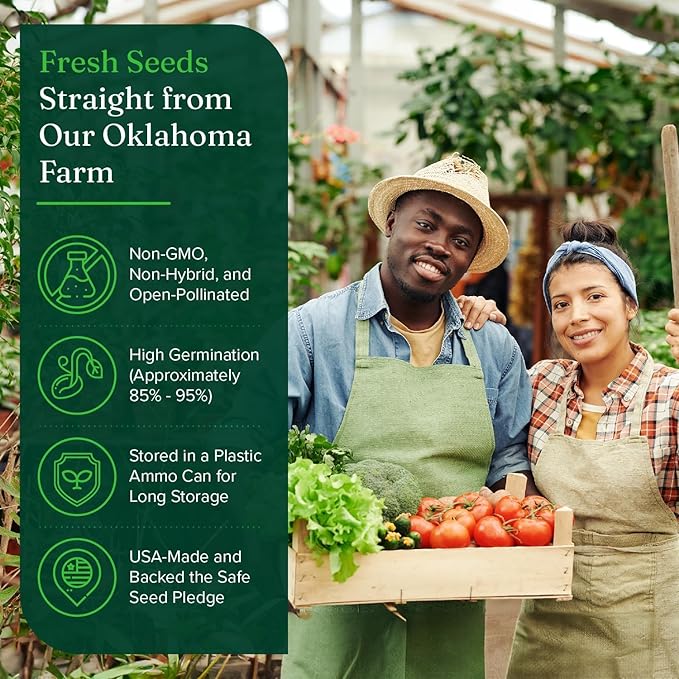 Garden Heirloom Seed Vault, 100 Variety, Over 17,500 Vegetable, Fruit, and Herbs Seeds, Non-GMO, Non-Hybrid, Plus Free Microgreens Kit