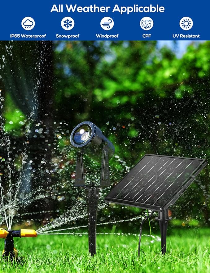 ZYAN Solar Landscape Spotlights Outdoor Waterproof IP65, LED Solar Powered Garden Yard Spot Lights for Outside Plant, Tree, Pathway, Auto On/Off Wall Lights for Walkway, Lawn, Pool Areas-4 Pack
