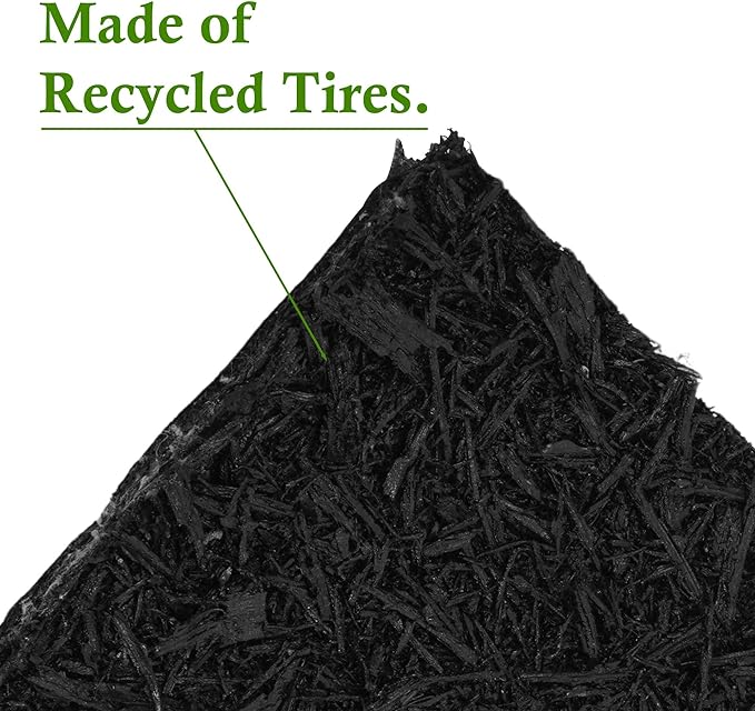 uyoyous Black Rubber Mulch Mat Roll, 8' x 2' Recycled Mulch Walkway Pathway, Permanent Garden Barrier Edging Border Mat, for Landscaping Outdoor