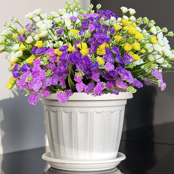 16pcs Outdoor Artificial Flowers UV Resistant Fake Flowers Bulk Artificial Flowers for Decoration Faux Silk Flowers for Garden Porch Window Box Hanging Planter Decorating