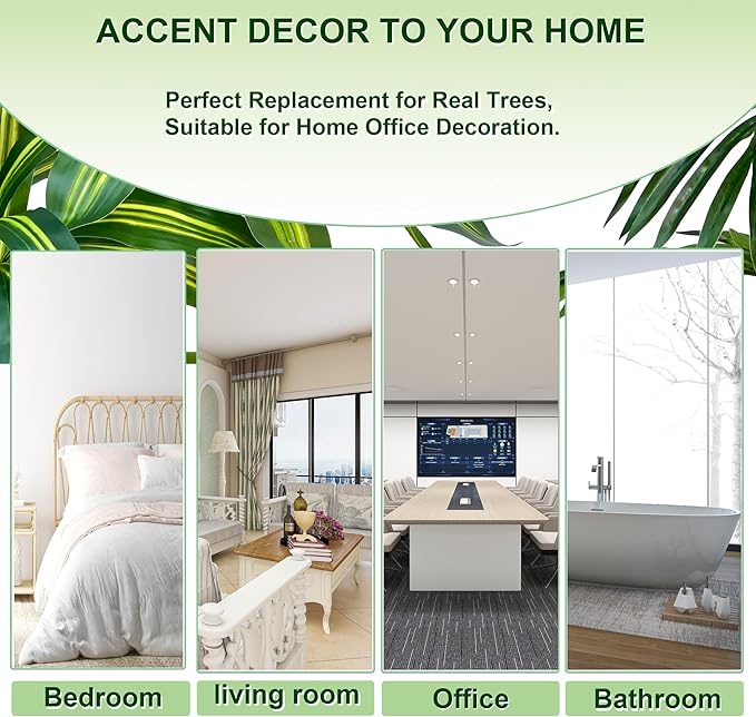 Artificial Dracaena Tree 6FT Tall Fake Plant with White Pot - Realistic Faux Dragon Tree with Tall Planter - Indoor Floor Plant for Home, Office,Mall, Living Room, Bedroom Decor (White - Planter, 6ft)