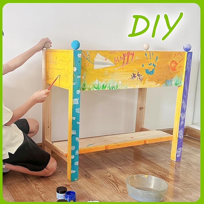 Raised Garden Bed, Planter Box with Storage Shelf, Elevated Wooden Box with Legs, Garden Planter for Backyard, Patio, Balcony, Natural Wood (Natural, L)