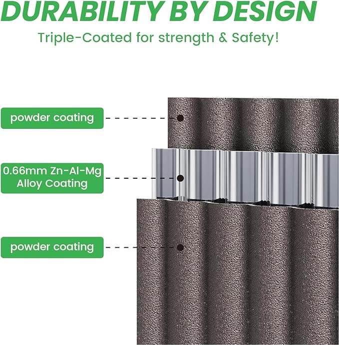 Raised Garden Bed Kit 8×2×1.4 FT Magnesium-Aluminum-Zinc Stainless Steel Metal Planter Box for Planting Outdoor Plants Vegetables (Crackle Gold)