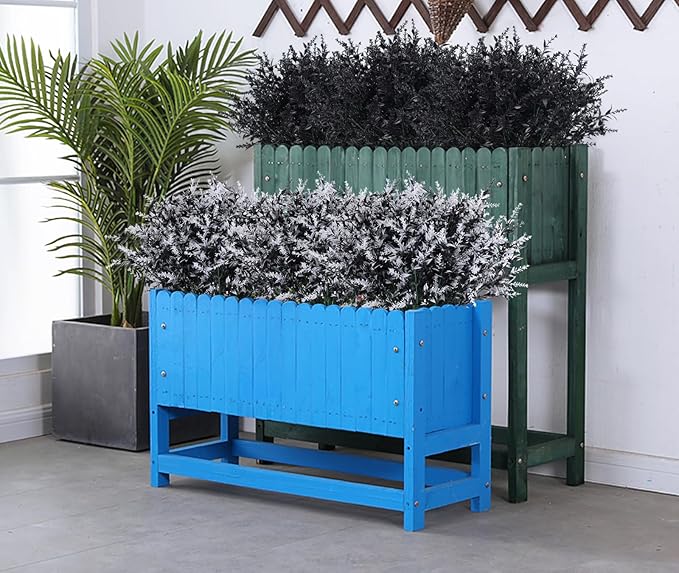 RECUTMS Artificial Plants Outdoor Artificial Outdoor Flowers UV Flowers Outdoor Artificial Greenery for Flower Arrangements Indoor Outside Hanging Plants Garden Porch Window Home Farmhouse Décor(B+W)