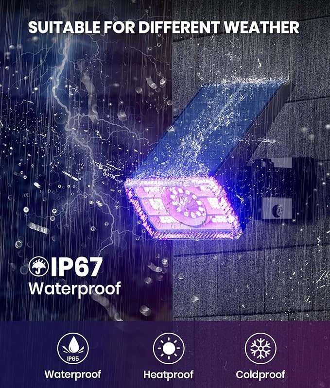 1-Pack Solar Color Changing Lights Outdoor Waterproof,6 Dynamic Hues&2 Modes IP67 Weatherproof,105° Adjustable Solar Spotlights for Pathway/Garden/Patio/Backyard Decor,Dusk to Dawn Auto On/Off